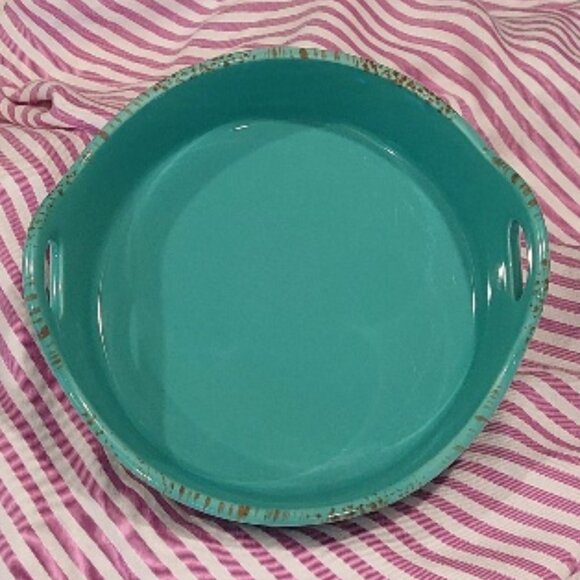 Blue Jean Chef Aaron Sanchez Green Distressed Ceramic Serving Bowl - Picture 2 of 7